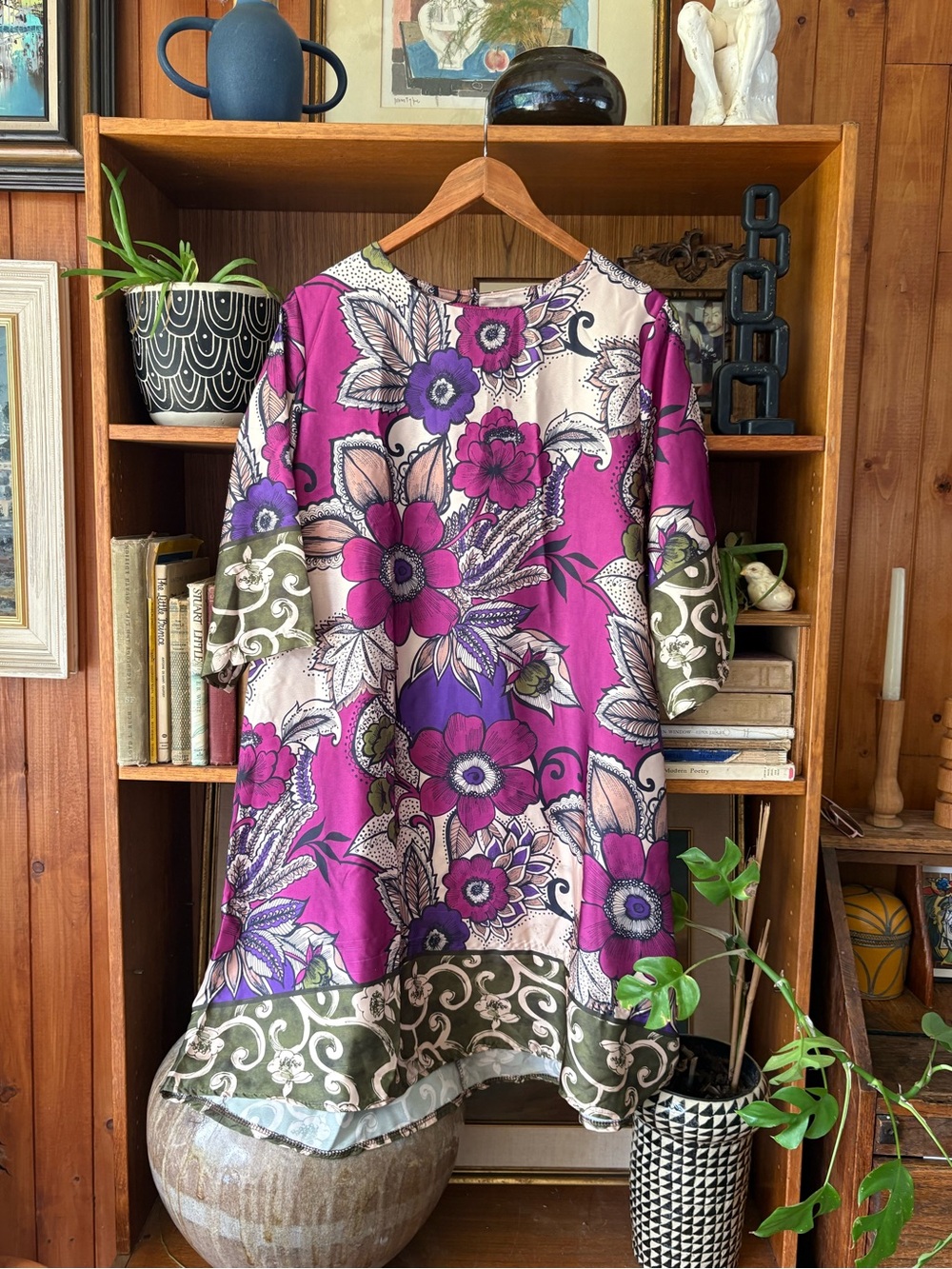 IT Collection - Silk Handmade Bold Print Dress L